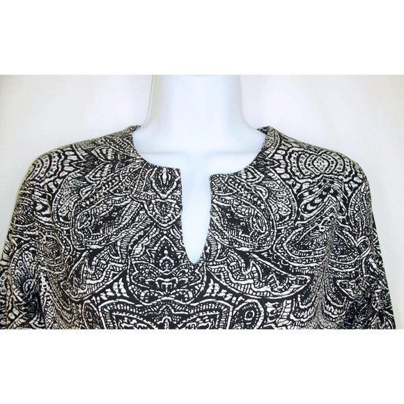 Coolibar Oceanside Tunic Dress XS UPF 50+ Sun Protection Black White Paisley - Picture 2 of 8